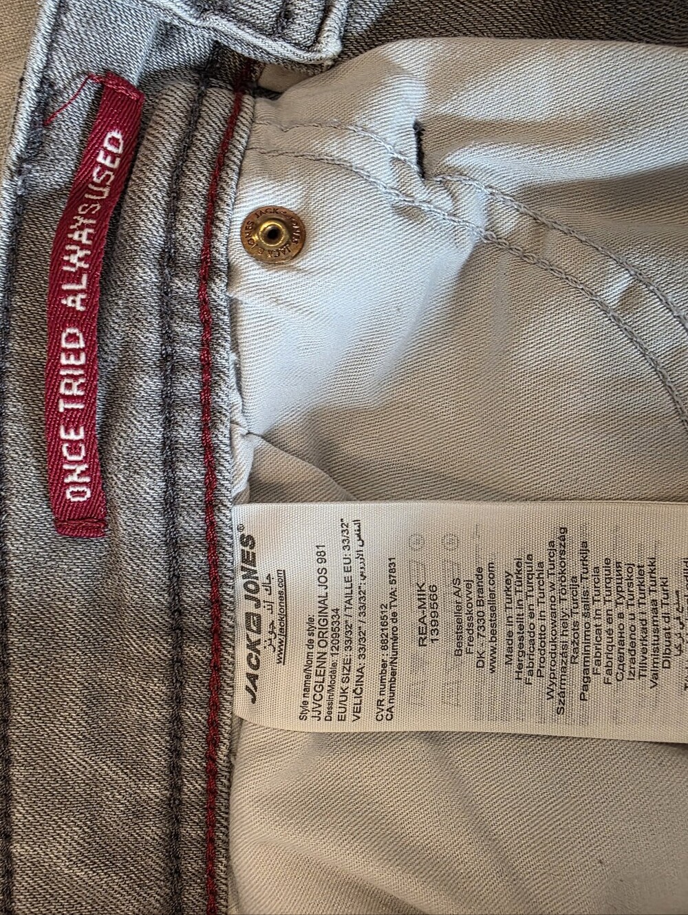Jack & Jones Glenn Slim Fit Washed Grey Jeans 33x32 Distressed Denim View 5
